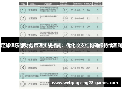 足球俱乐部财务管理实战指南：优化收支结构确保持续盈利