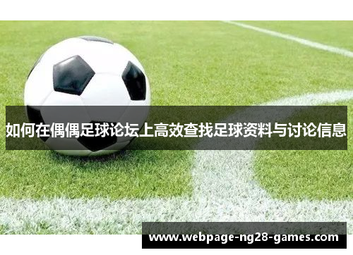 如何在偶偶足球论坛上高效查找足球资料与讨论信息